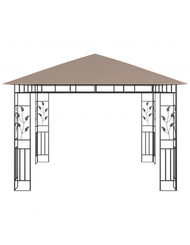 Gazebo con Zanzariera Luci LED 3x3x2,73 m Grigio Talpa