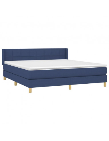 Giroletto a Molle con Materasso Blu 160x200 cm in Tessuto