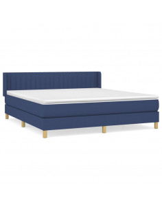 Giroletto a Molle con Materasso Blu 160x200 cm in Tessuto