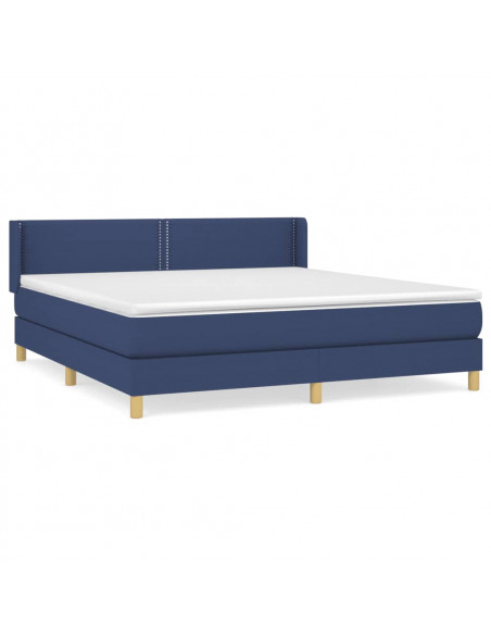 Giroletto a Molle con Materasso Blu 180x200 cm in Tessuto