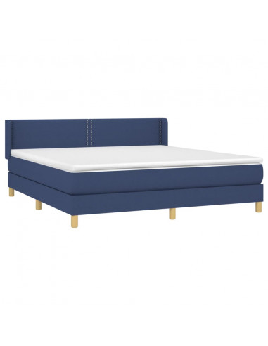 Giroletto a Molle con Materasso Blu 180x200 cm in Tessuto