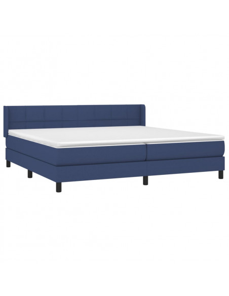 Giroletto a Molle con Materasso Blu 200x200 cm in Tessuto