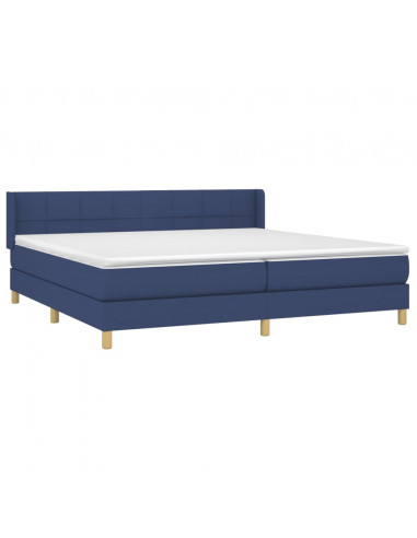 Giroletto a Molle con Materasso Blu 200x200 cm in Tessuto