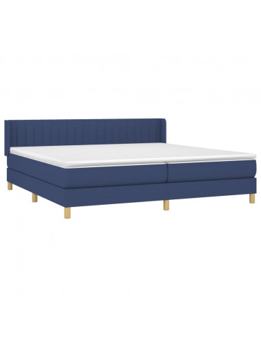 Giroletto a Molle con Materasso Blu 200x200 cm in Tessuto