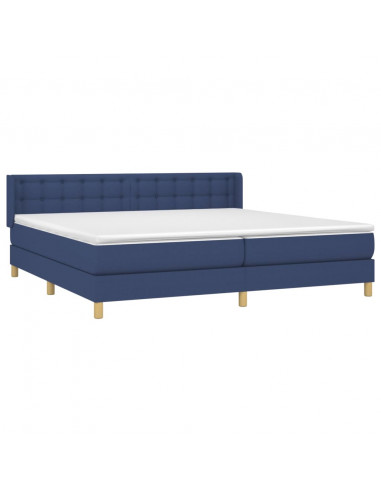 Giroletto a Molle con Materasso Blu 200x200 cm in Tessuto