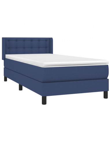 Giroletto a Molle con Materasso Blu 90x190 cm in Tessuto