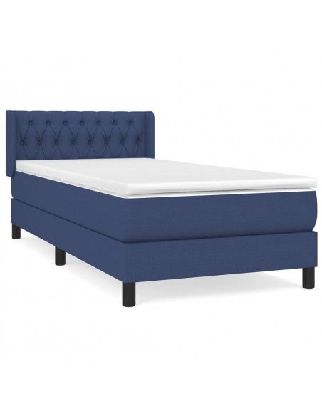 Giroletto a Molle con Materasso Blu 90x190 cm in Tessuto