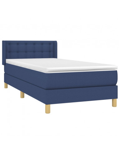 Giroletto a Molle con Materasso Blu 90x190 cm in Tessuto