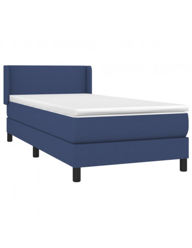 Giroletto a Molle con Materasso Blu 90x190 cm in Tessuto