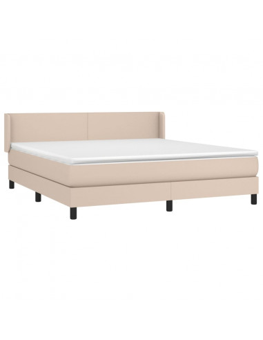 Giroletto a Molle con Materasso Cappuccino 160x200cm Similpelle