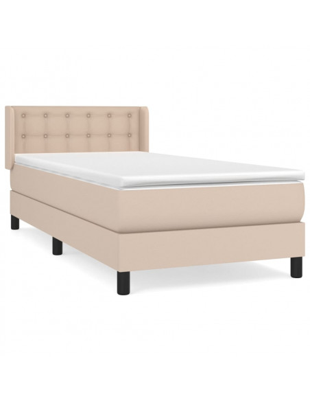 Giroletto a Molle con Materasso Cappuccino 90x200 cm Similpelle