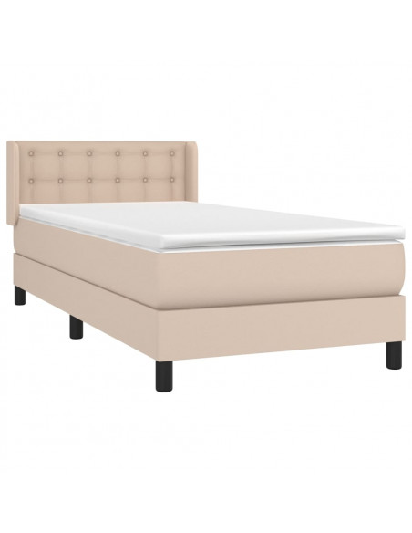 Giroletto a Molle con Materasso Cappuccino 90x200 cm Similpelle