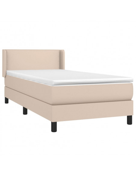 Giroletto a Molle con Materasso Cappuccino 90x200 cm Similpelle