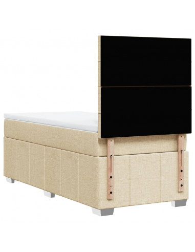 Giroletto a Molle con Materasso Crema 100x200 cm in Tessuto