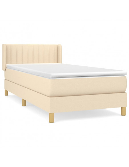 Giroletto a Molle con Materasso Crema 100x200 cm in Tessuto
