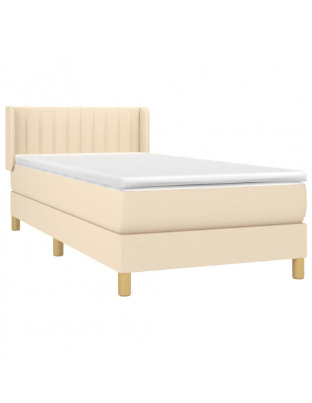 Giroletto a Molle con Materasso Crema 100x200 cm in Tessuto