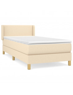 Giroletto a Molle con Materasso Crema 100x200 cm in Tessuto