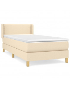 Giroletto a Molle con Materasso Crema 100x200 cm in Tessuto