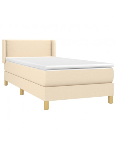 Giroletto a Molle con Materasso Crema 100x200 cm in Tessuto