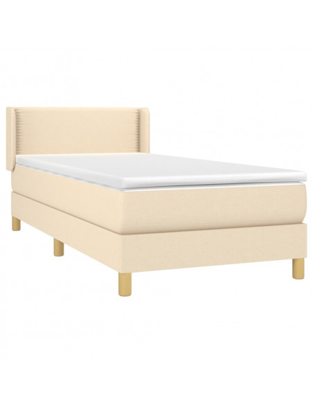 Giroletto a Molle con Materasso Crema 100x200 cm in Tessuto