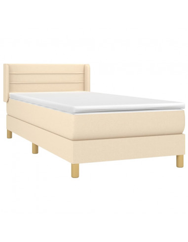 Giroletto a Molle con Materasso Crema 100x200 cm in Tessuto