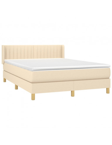 Giroletto a Molle con Materasso Crema 140x19 cm in Tessuto