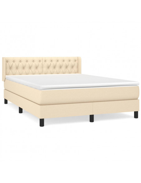 Giroletto a Molle con Materasso Crema 140x19 cm in Tessuto