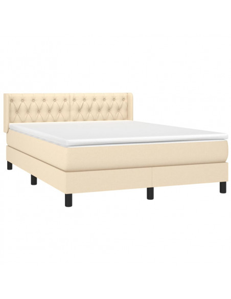 Giroletto a Molle con Materasso Crema 140x19 cm in Tessuto