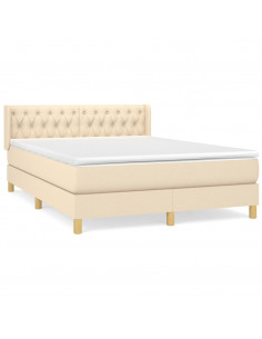 Giroletto a Molle con Materasso Crema 140x19 cm in Tessuto