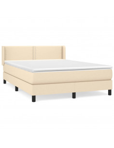 Giroletto a Molle con Materasso Crema 140x19 cm in Tessuto