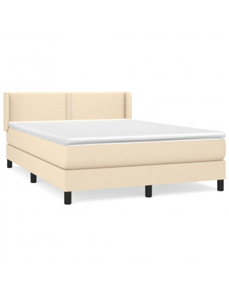 Giroletto a Molle con Materasso Crema 140x19 cm in Tessuto