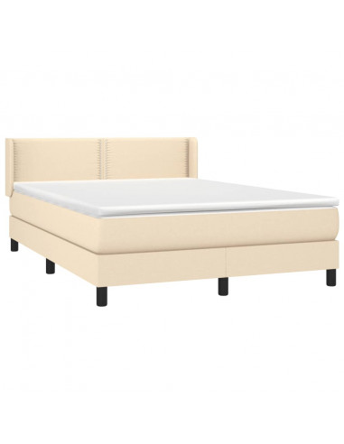 Giroletto a Molle con Materasso Crema 140x19 cm in Tessuto