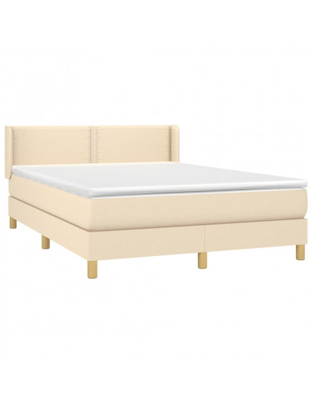 Giroletto a Molle con Materasso Crema 140x19 cm in Tessuto