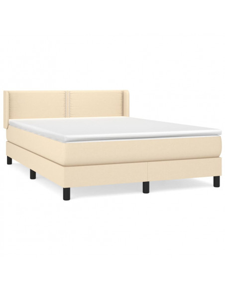 Giroletto a Molle con Materasso Crema 140x200 cm in Tessuto