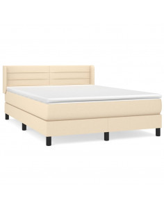 Giroletto a Molle con Materasso Crema 140x200 cm in Tessuto