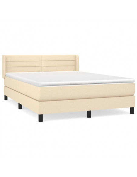 Giroletto a Molle con Materasso Crema 140x200 cm in Tessuto