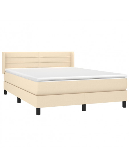 Giroletto a Molle con Materasso Crema 140x200 cm in Tessuto