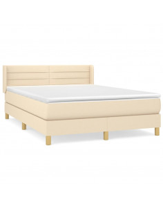 Giroletto a Molle con Materasso Crema 140x200 cm in Tessuto