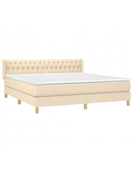 Giroletto a Molle con Materasso Crema 180x200 cm in Tessuto