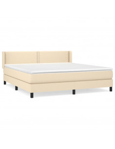 Giroletto a Molle con Materasso Crema 180x200 cm in Tessuto