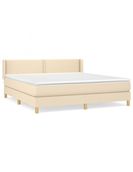 Giroletto a Molle con Materasso Crema 180x200 cm in Tessuto