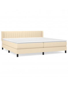 Giroletto a Molle con Materasso Crema 200x200 cm in Tessuto