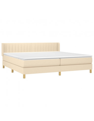 Giroletto a Molle con Materasso Crema 200x200 cm in Tessuto