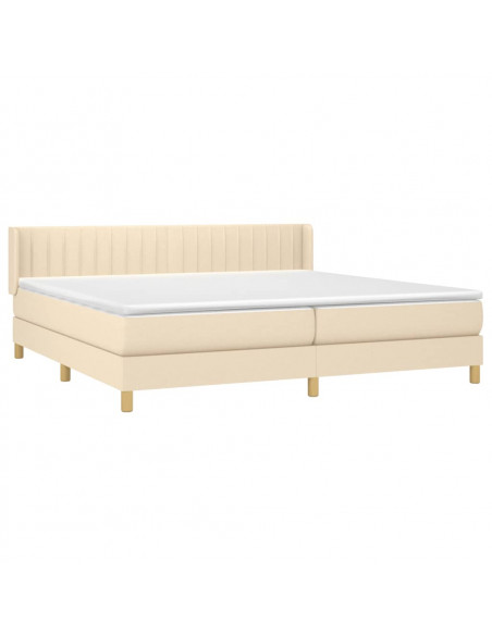 Giroletto a Molle con Materasso Crema 200x200 cm in Tessuto