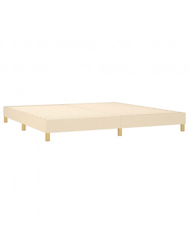 Giroletto a Molle con Materasso Crema 200x200 cm in Tessuto