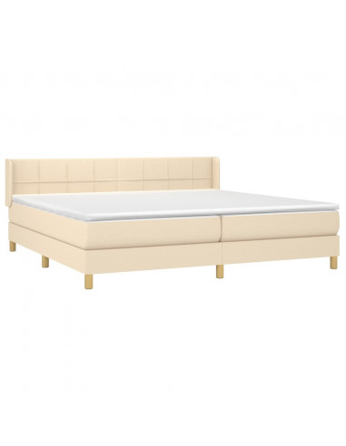 Giroletto a Molle con Materasso Crema 200x200 cm in Tessuto