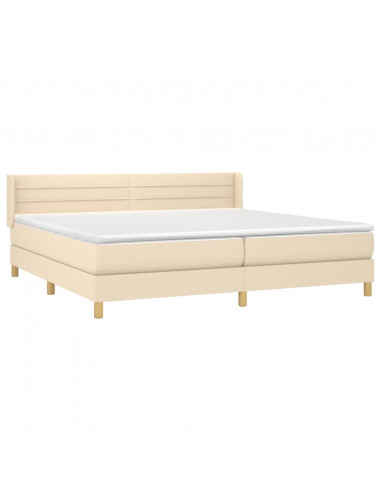 Giroletto a Molle con Materasso Crema 200x200 cm in Tessuto