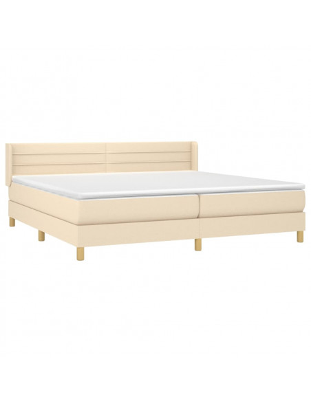 Giroletto a Molle con Materasso Crema 200x200 cm in Tessuto