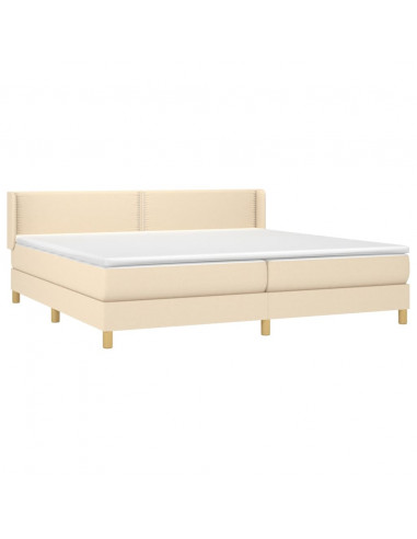 Giroletto a Molle con Materasso Crema 200x200 cm in Tessuto