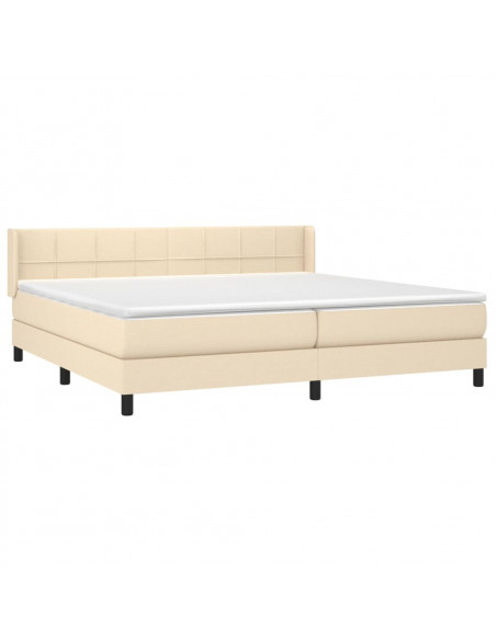 Giroletto a Molle con Materasso Crema 200x200 cm in Tessuto